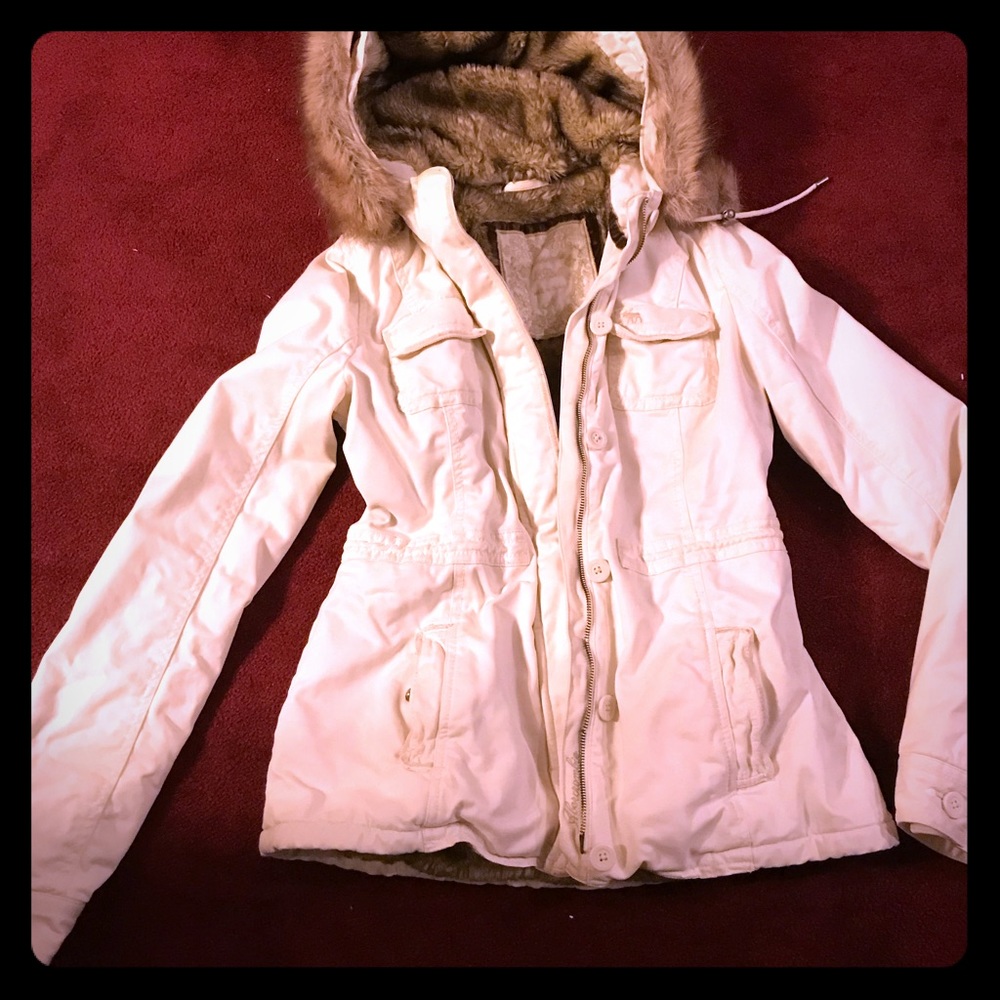 Abercrombie & Fitch faux fur lined coat